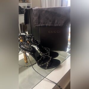 SS 2002 Tom Ford for Gucci  Bamboo Lace Up Heel Sz 40